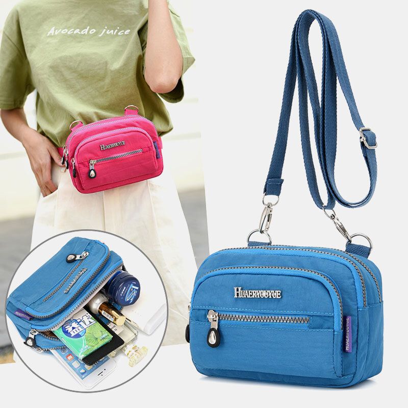 Solid Vanntett Multifunksjon Crossbody Bag For Kvinner