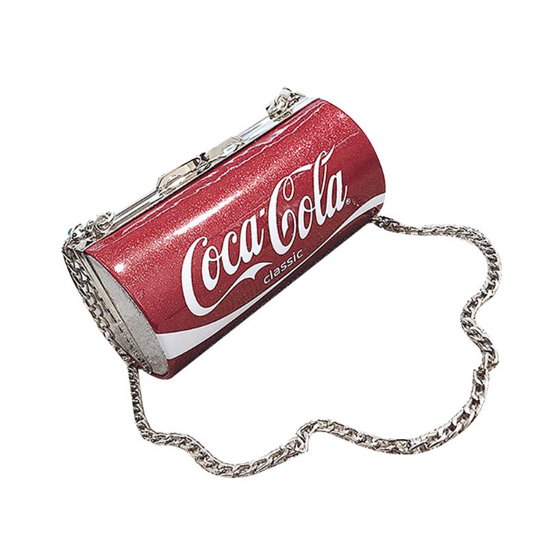 Søt Creative Coca-cola Sprite Can Lady Skulderveske Tøff Pu Letters Dekorasjon Liten Cross-body Bag For Kvinner