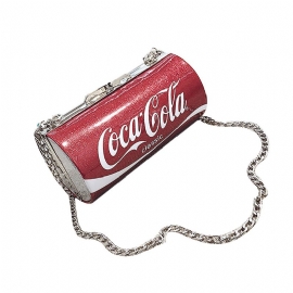 Søt Creative Coca-cola Sprite Can Lady Skulderveske Tøff Pu Letters Dekorasjon Liten Cross-body Bag For Kvinner