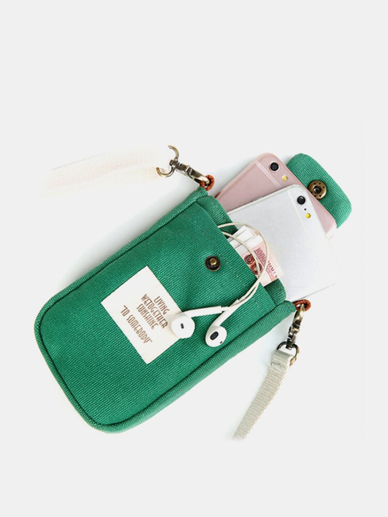 Søt Telefonveske For Kvinner I Lerret For Iphone Multi-function Crossbody Bag