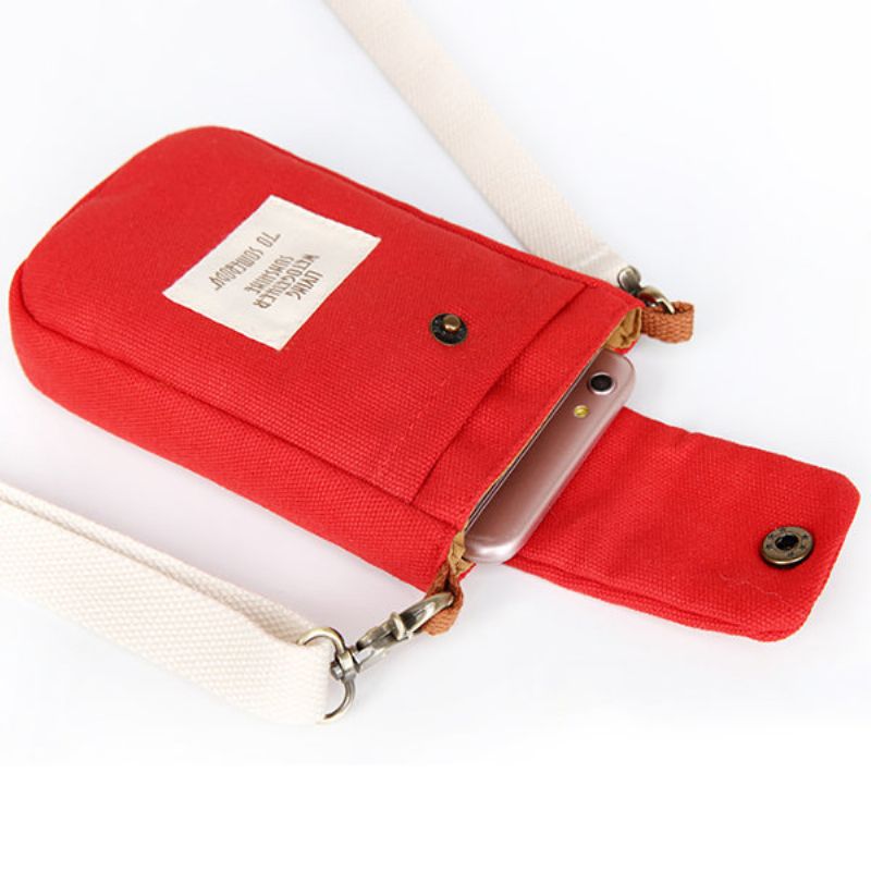 Søt Telefonveske For Kvinner I Lerret For Iphone Multi-function Crossbody Bag