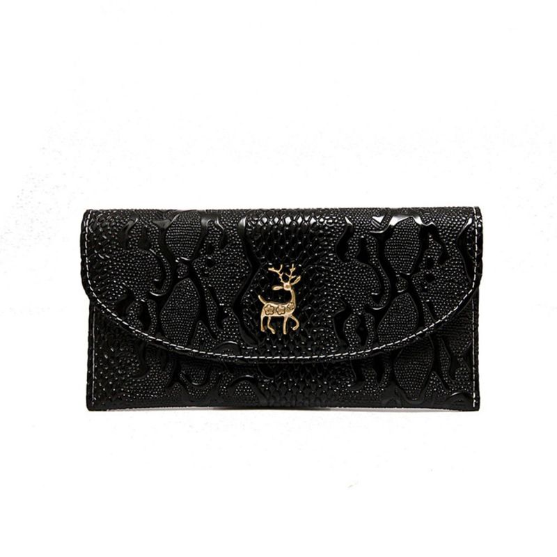 To-delt Slangeskinn Clutch Dame Elegant Minimalistisk Spenne Lommebok Med Kortholder Mynter Lomme Førerkort Kortspor