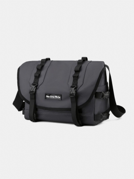 Trendy Nylon Multifunksjon Minimalistisk Spenne Dekor Justerbar Skulderstropp Messenger Bag Med Flere Lommer