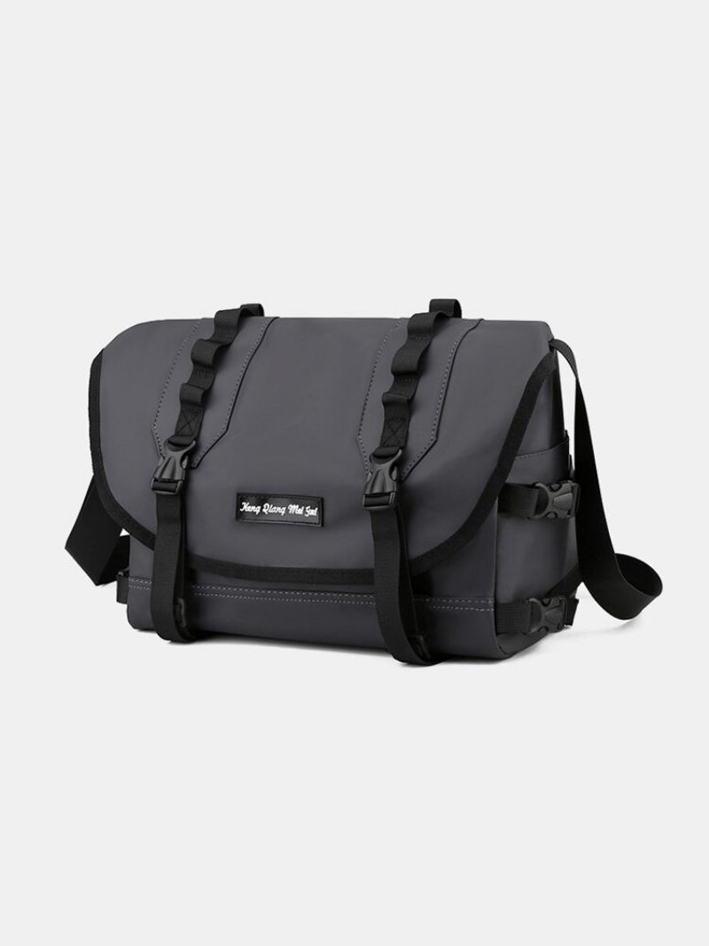 Trendy Nylon Multifunksjon Minimalistisk Spenne Dekor Justerbar Skulderstropp Messenger Bag Med Flere Lommer