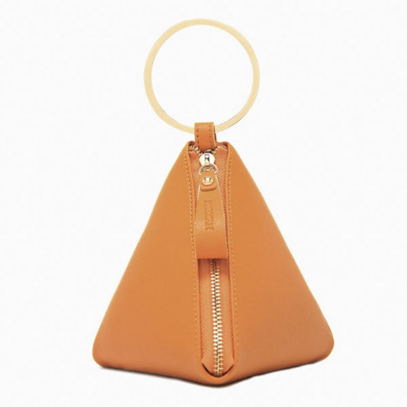 Triangle Creative Pu Skinn Glidelås Myntposer Kortholder Clutch Bag