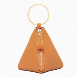 Triangle Creative Pu Skinn Glidelås Myntposer Kortholder Clutch Bag