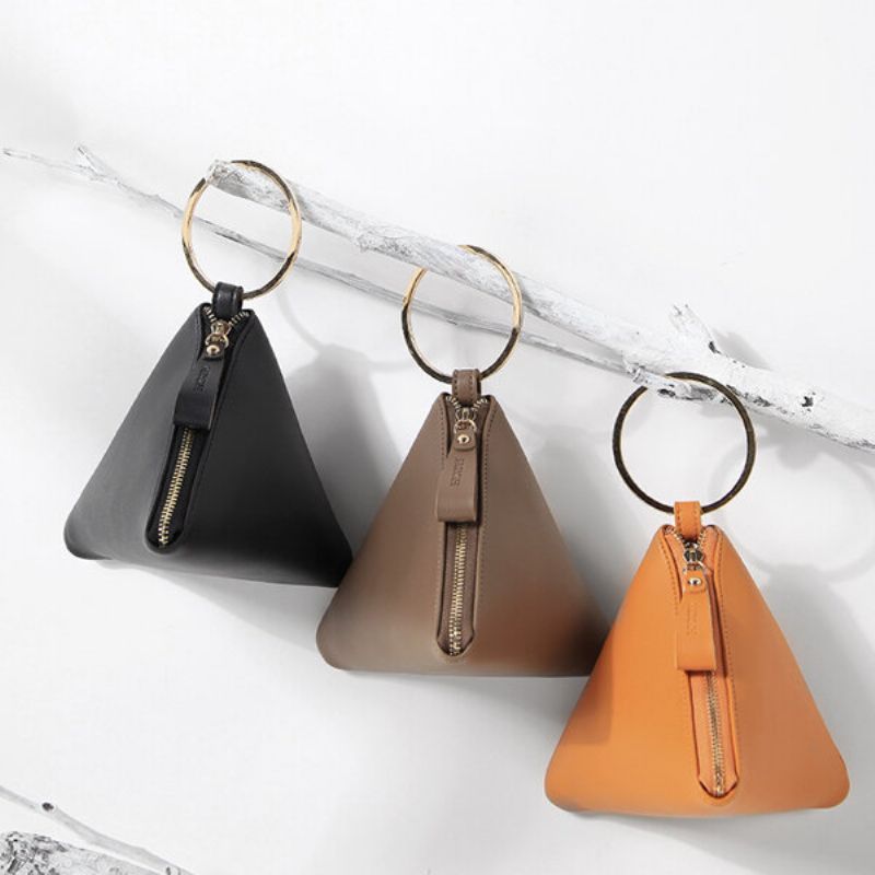 Triangle Creative Pu Skinn Glidelås Myntposer Kortholder Clutch Bag