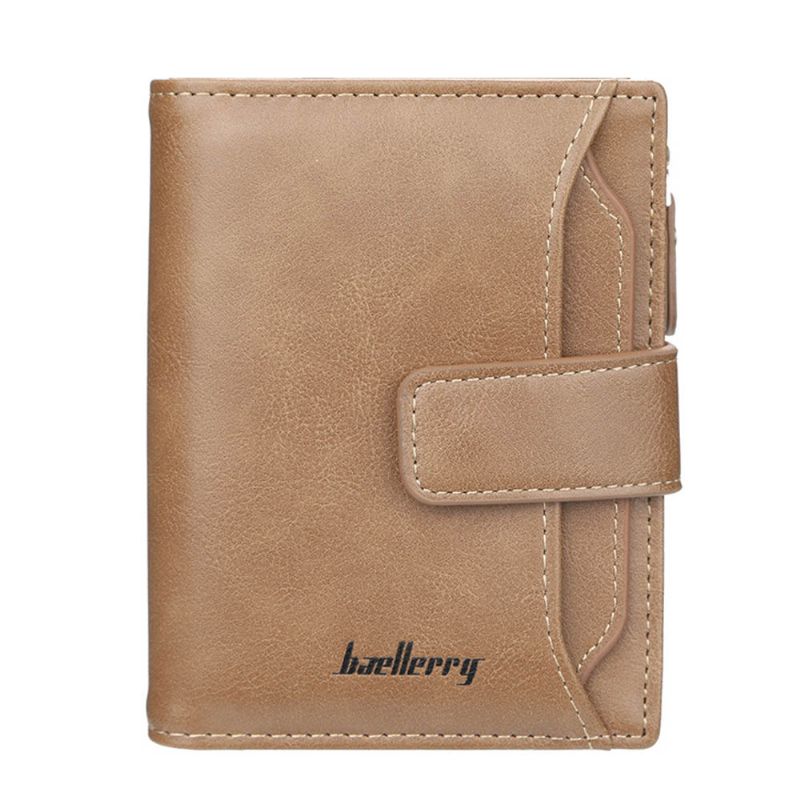 Trifold Business Leather Herre Lommebok Med Glidelås Multifunksjon Kort Veske Slank Mann Penger Multi-kort Posisjoner Mynt Skinn For Menn