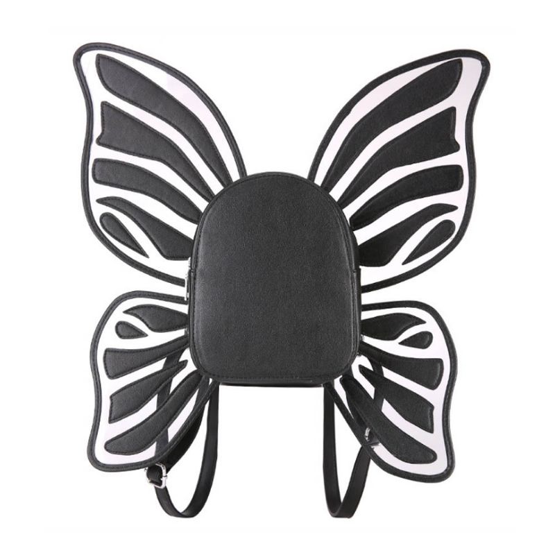 Vinkler Vinger Dame Ryggsekk Pu Materiale Rullesekk Butterfly Shape Pakke-sekk For Kvinner