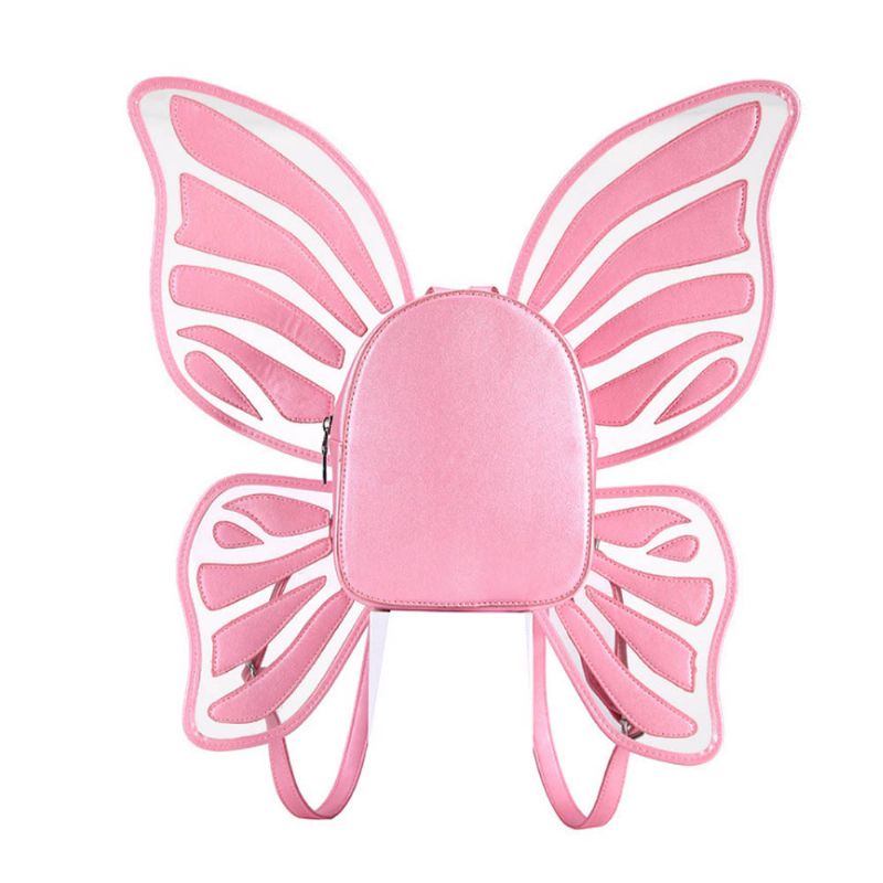 Vinkler Vinger Dame Ryggsekk Pu Materiale Rullesekk Butterfly Shape Pakke-sekk For Kvinner