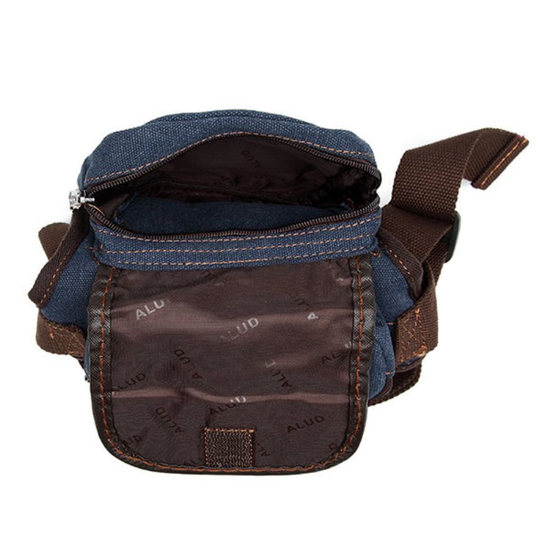 Vintage Canvas Sports Leg Bag Casual Outdoor Waist Bag Multi Pocket Solid Bag For Menn