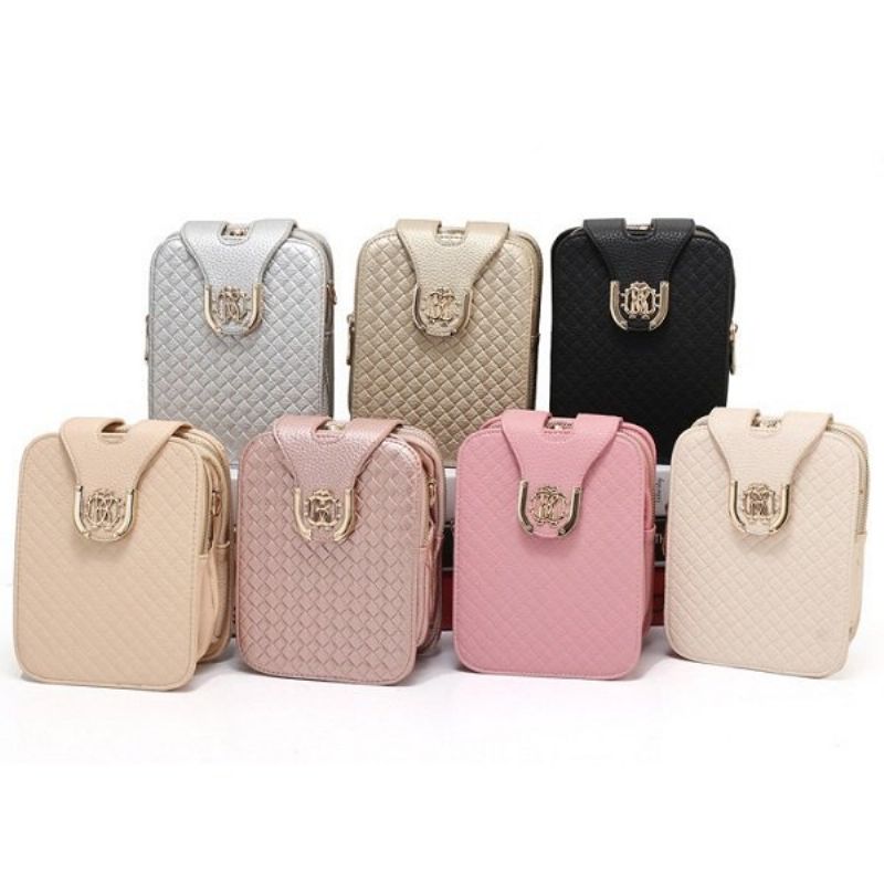 Women Weave Pu Leather Crossbody Bag Telefon Bag Sling Bag