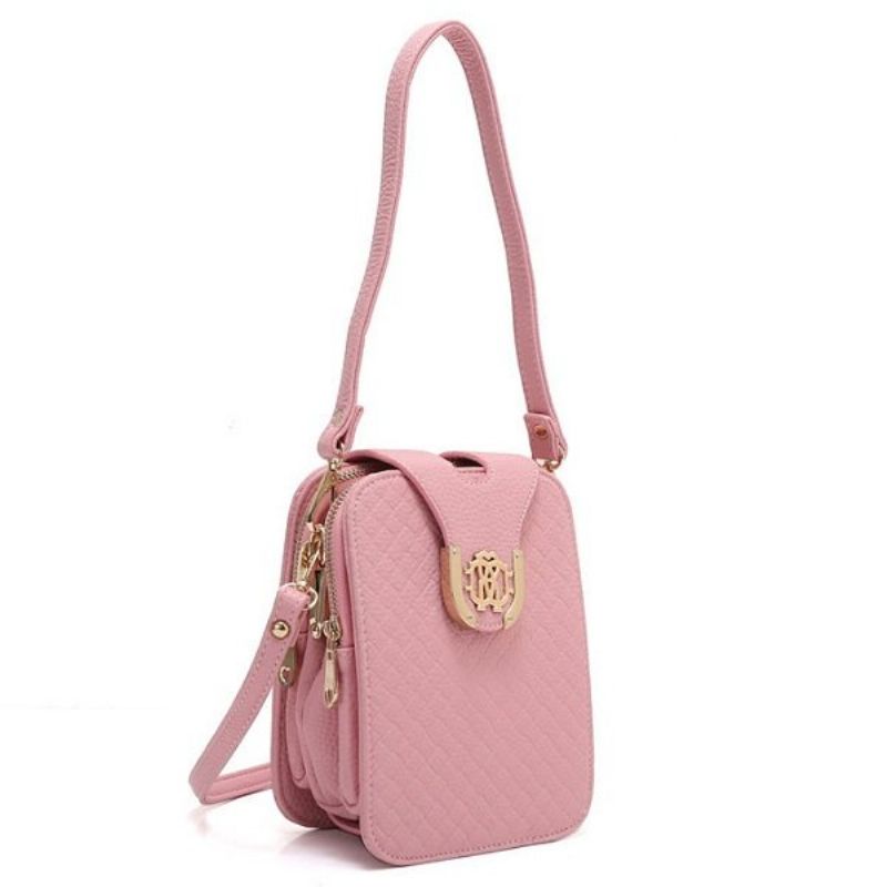 Women Weave Pu Leather Crossbody Bag Telefon Bag Sling Bag