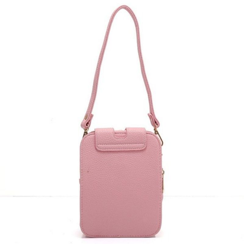 Women Weave Pu Leather Crossbody Bag Telefon Bag Sling Bag