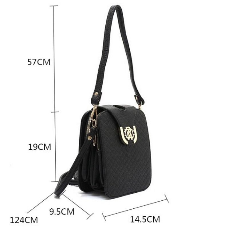 Women Weave Pu Leather Crossbody Bag Telefon Bag Sling Bag