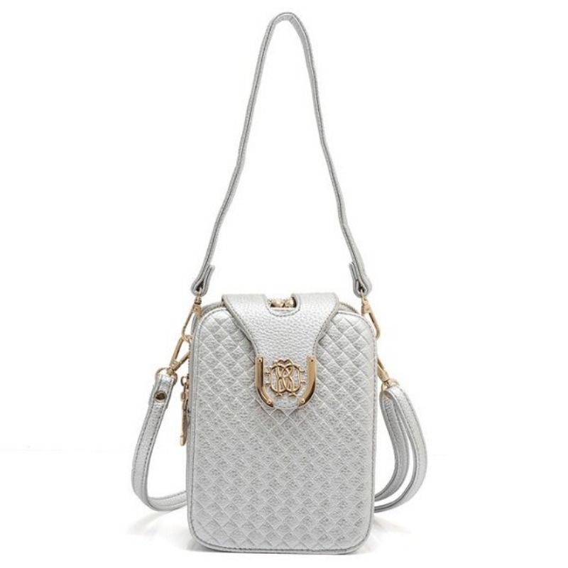 Women Weave Pu Leather Crossbody Bag Telefon Bag Sling Bag