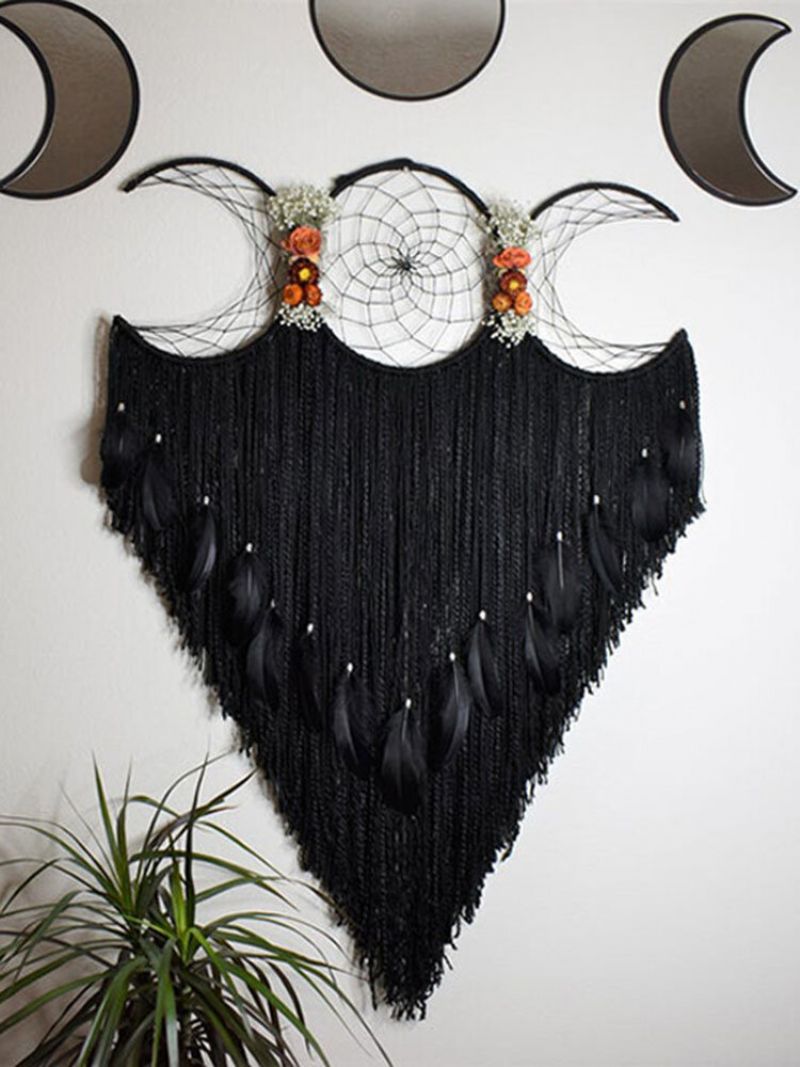 1 Pc Håndlaget Flerfarget Triple Moon Dream Catcher En Gave Av Kjærlighet Og Helbredelse Soveroms Hjemmeinnredning Vegghengende Ornamenter