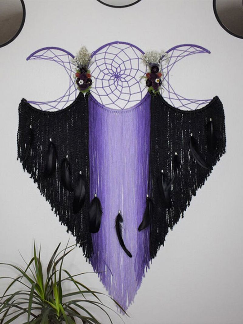 1 Pc Håndlaget Flerfarget Triple Moon Dream Catcher En Gave Av Kjærlighet Og Helbredelse Soveroms Hjemmeinnredning Vegghengende Ornamenter