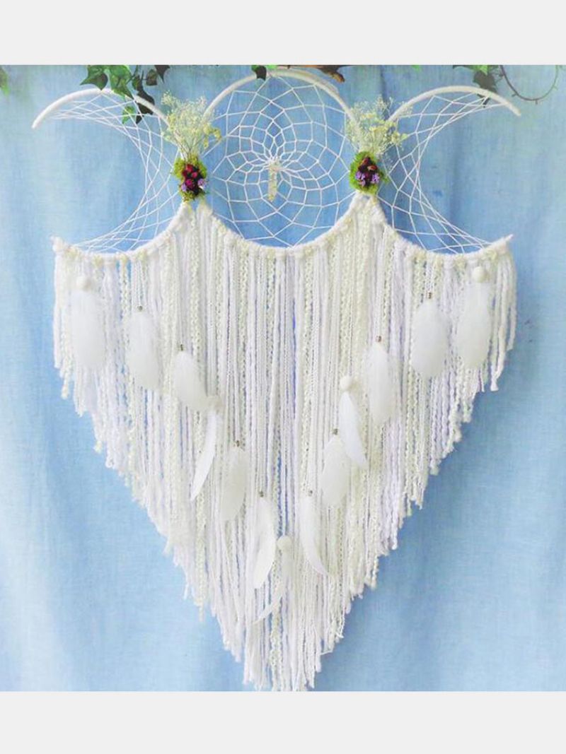 1 Pc Håndlaget Flerfarget Triple Moon Dream Catcher En Gave Av Kjærlighet Og Helbredelse Soveroms Hjemmeinnredning Vegghengende Ornamenter