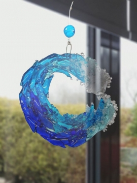 1 Pc Resin Transparent Ocean Wave Ornamenter Vegghengende Kreativt Håndverk Hjem Dekor