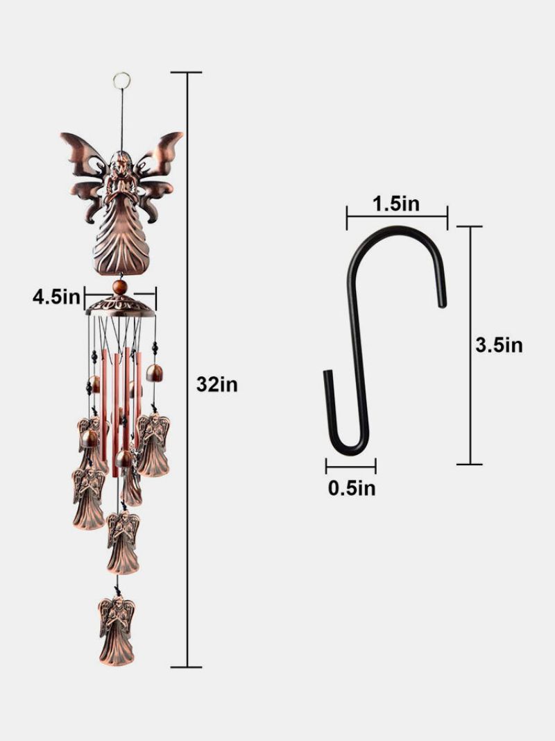 1 Stk Angel Antikke Vindklokker Hengende Ornament Hjem Utendørs Hage Innredning Med Krok