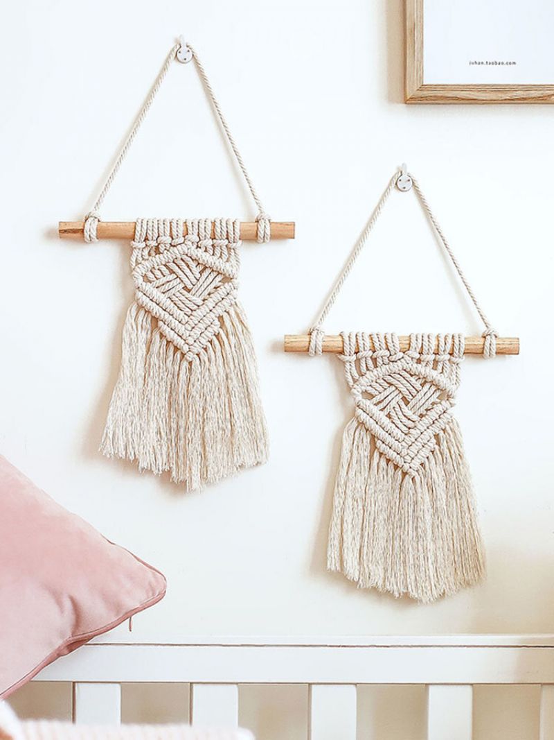 1 Stk Nordic Macrame Vegghengende Billedvev Dekor Bohemsk Dusk Elegant Bomull Home Decor Tapeter Veggdekorasjon