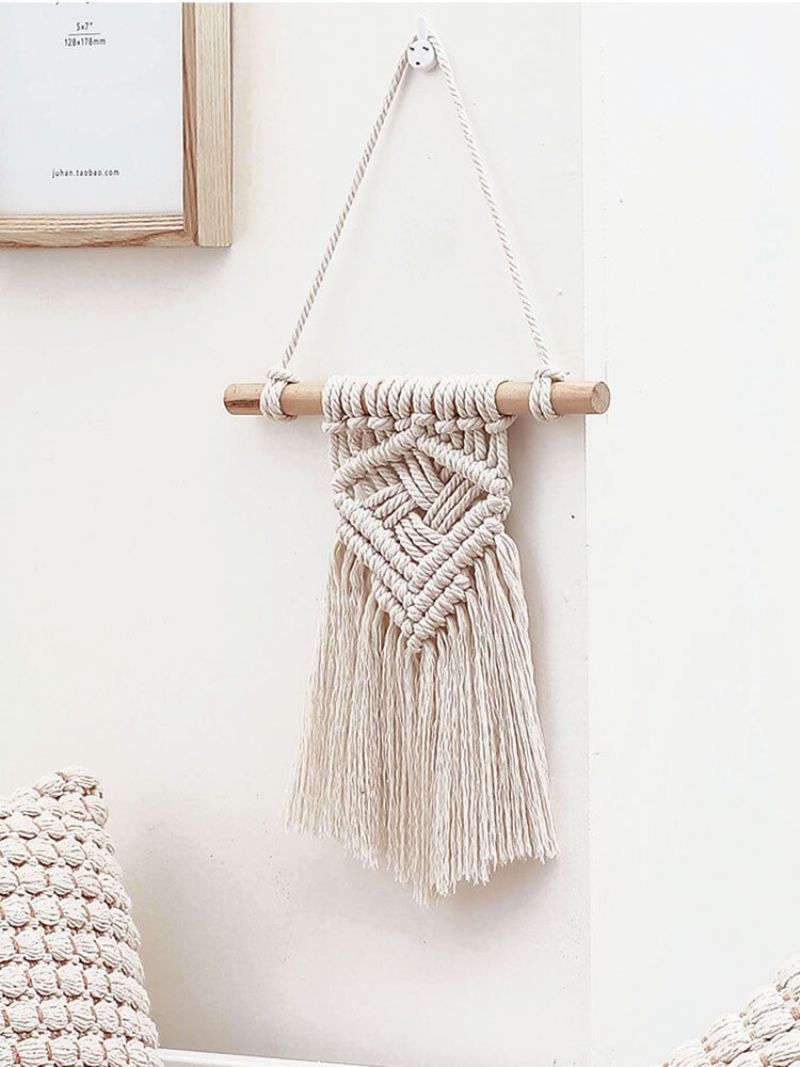 1 Stk Nordic Macrame Vegghengende Billedvev Dekor Bohemsk Dusk Elegant Bomull Home Decor Tapeter Veggdekorasjon