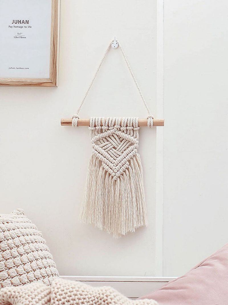 1 Stk Nordic Macrame Vegghengende Billedvev Dekor Bohemsk Dusk Elegant Bomull Home Decor Tapeter Veggdekorasjon