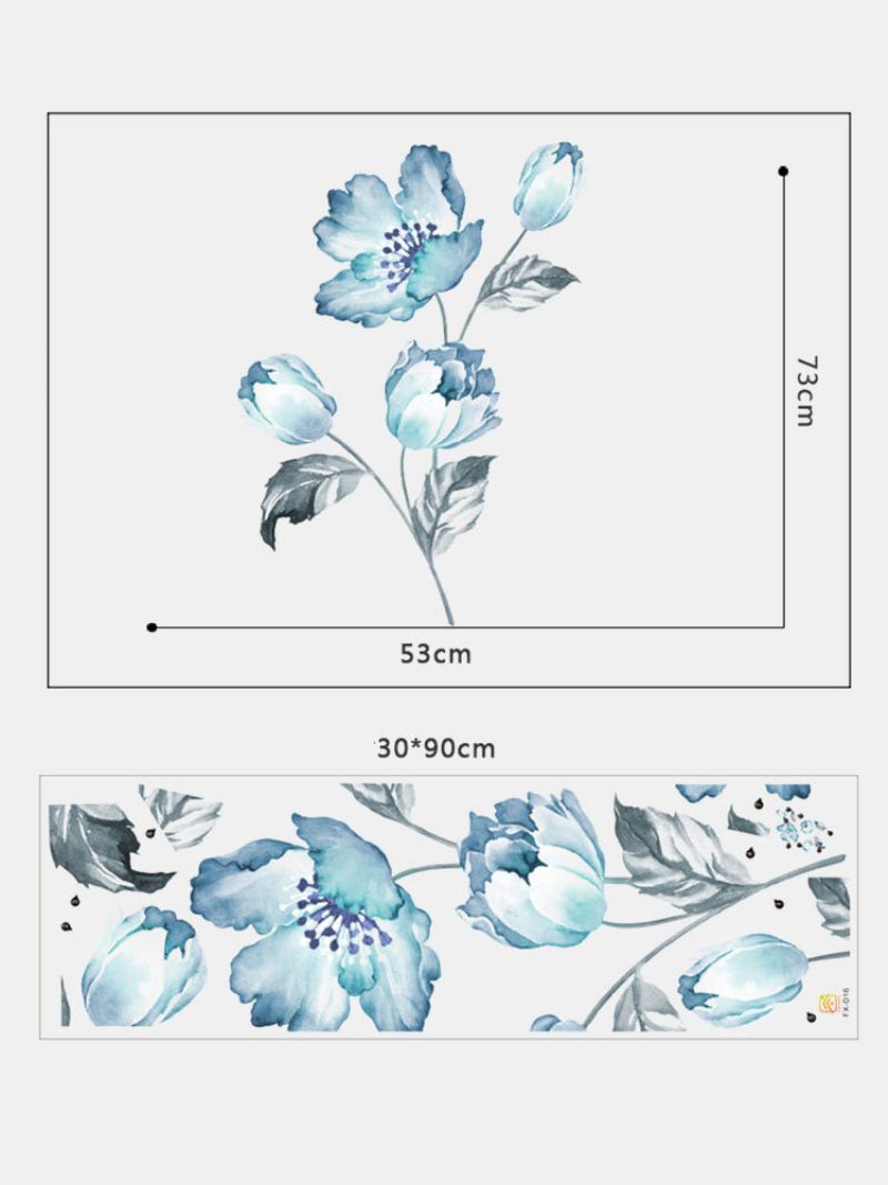 1 Stk Vakkert Blomstermønster Pvc-utskrift Selvklebende Hjemmeinnredning For Soverom Stue Veggklistremerker