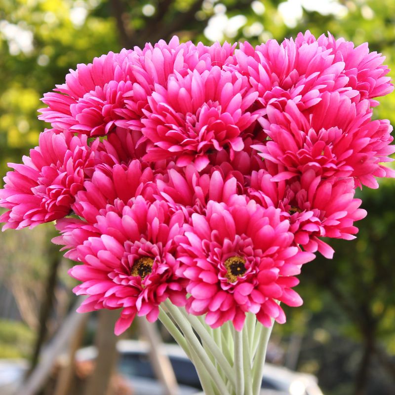 10 Stk Sunbeam Gerbera Kunstig Blomst Daisy Brudebukett Bryllupsfest Hjemmeinnredning