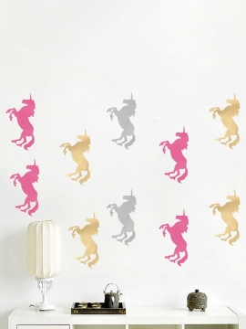 10 Stk Unicorn Wall Stickers Soverom Stue Bakgrunn Veggdekor Art