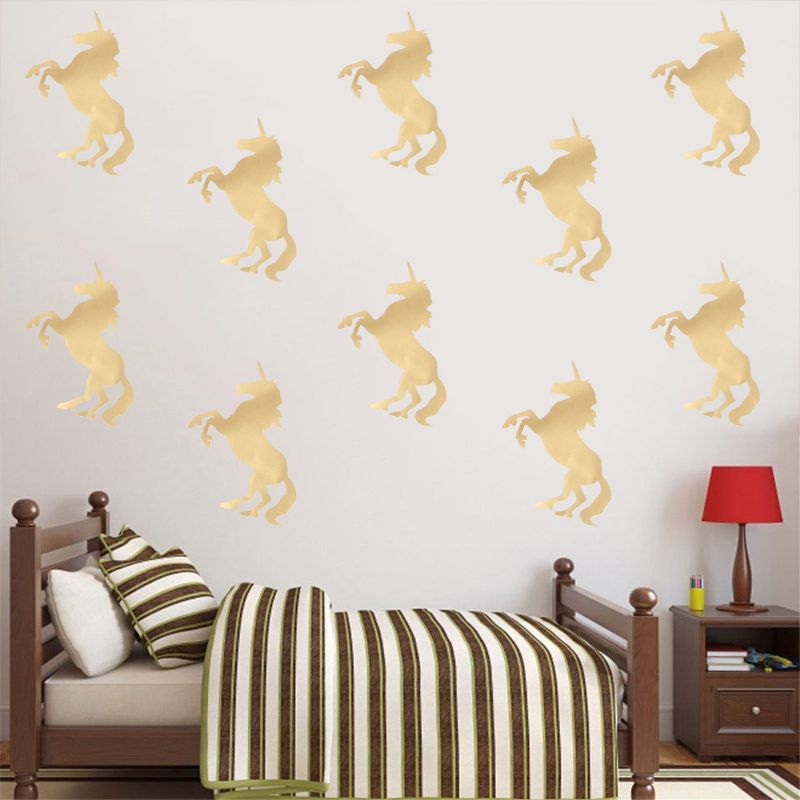 10 Stk Unicorn Wall Stickers Soverom Stue Bakgrunn Veggdekor Art