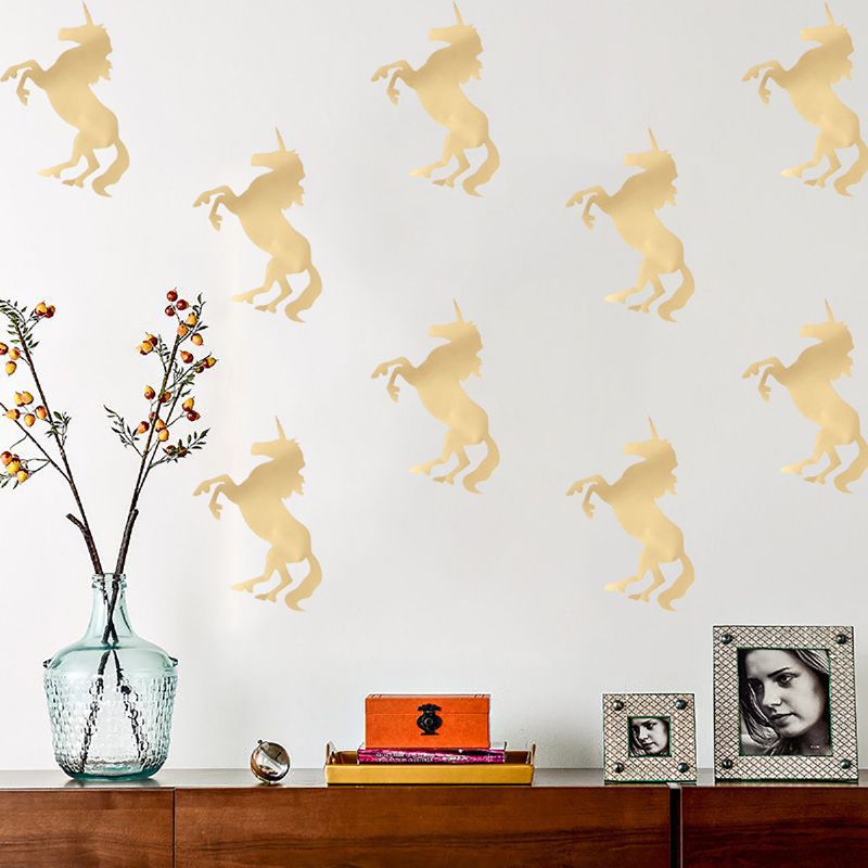 10 Stk Unicorn Wall Stickers Soverom Stue Bakgrunn Veggdekor Art