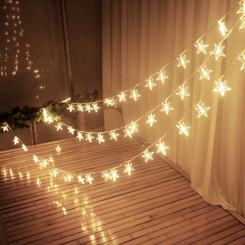 10m 100 Led 220v Fairy String Star Light Lampe Bryllupsjulefest Utendørs Innendørs Rominnredning