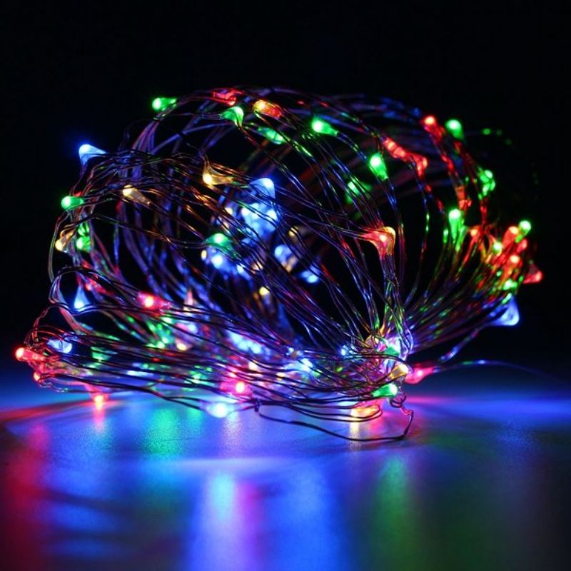 10m 100 Led Kobbertråd Fairy String Light Batteridrevet Vanntett Party Dekor Black Shell