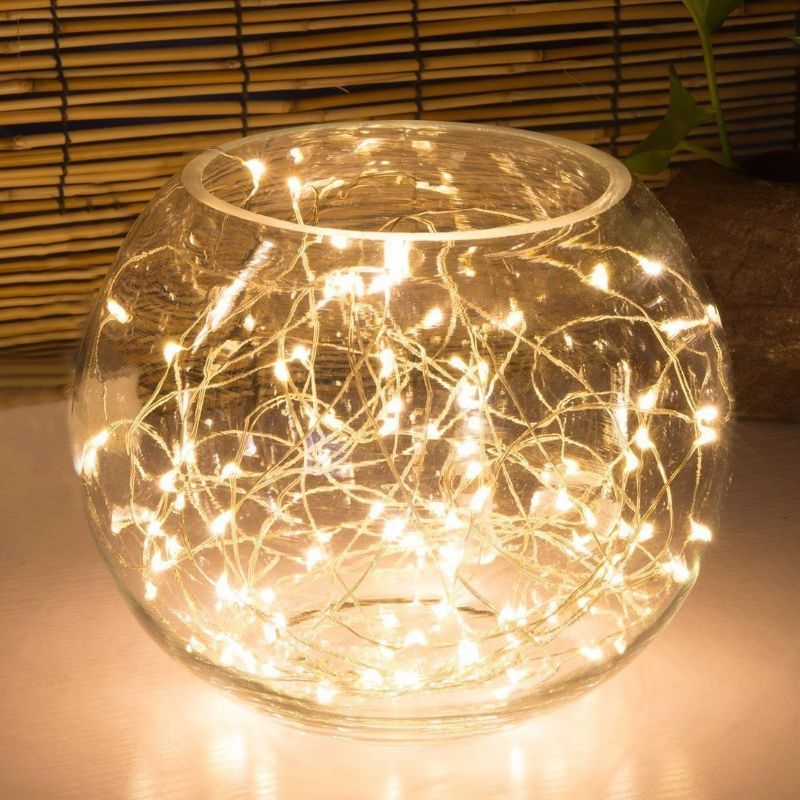 10m 100 Led Kobbertråd Fairy String Light Vanntett Julefestdekor Grønt Skall