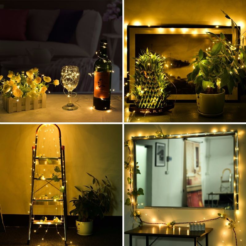 10m 100 Led Kobbertråd Fairy String Light Vanntett Julefestdekor Grønt Skall