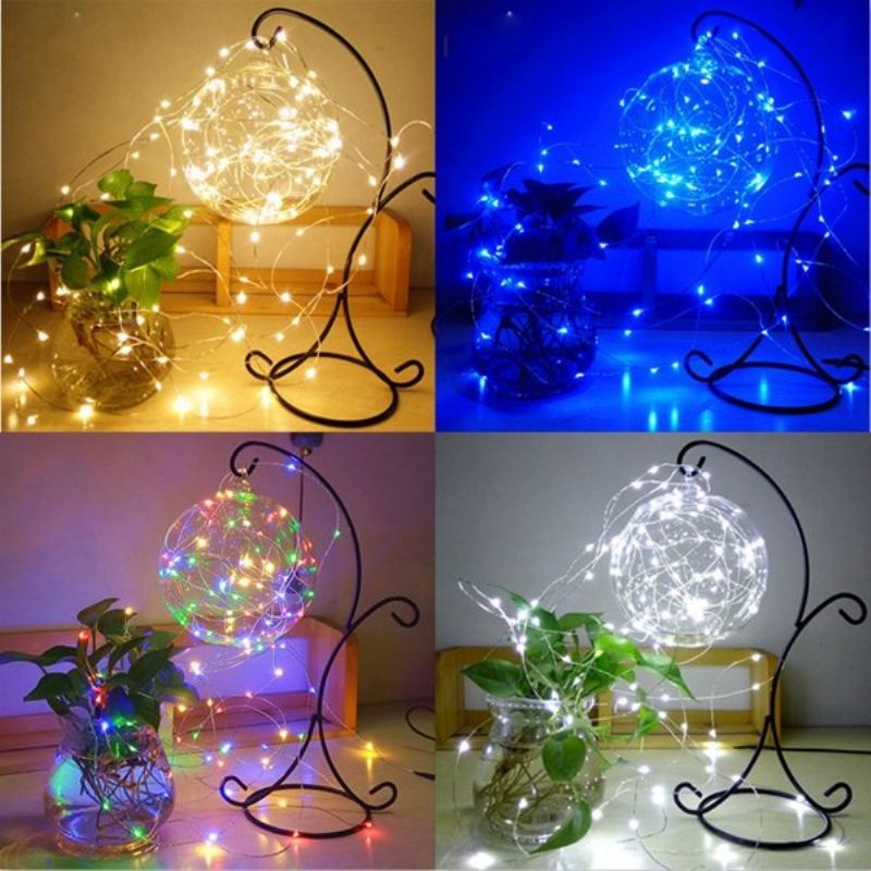 10m 100 Led Kobbertråd Fairy String Light Vanntett Julefestdekor Grønt Skall