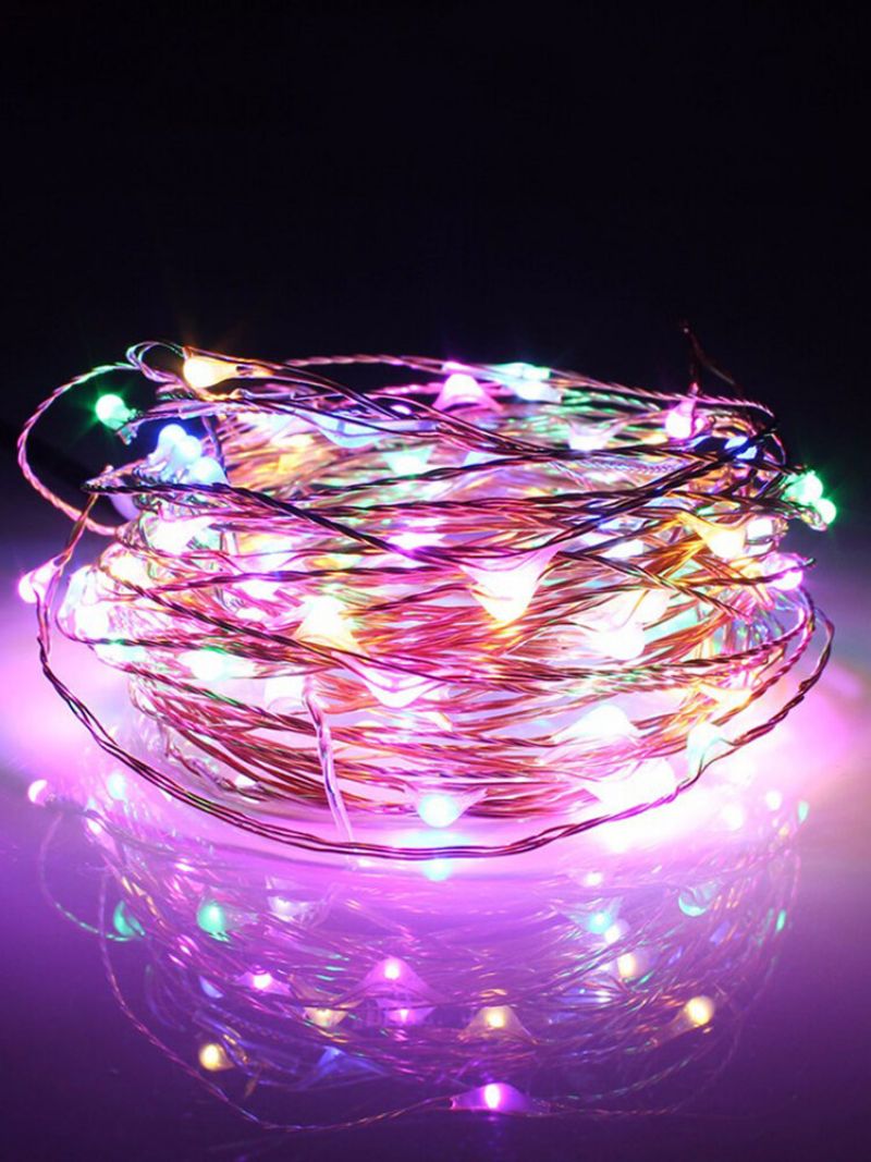 10m 100 Led Solcelledrevet Kobbertråd Fairy String Light For Julefest Hjemmeinnredning