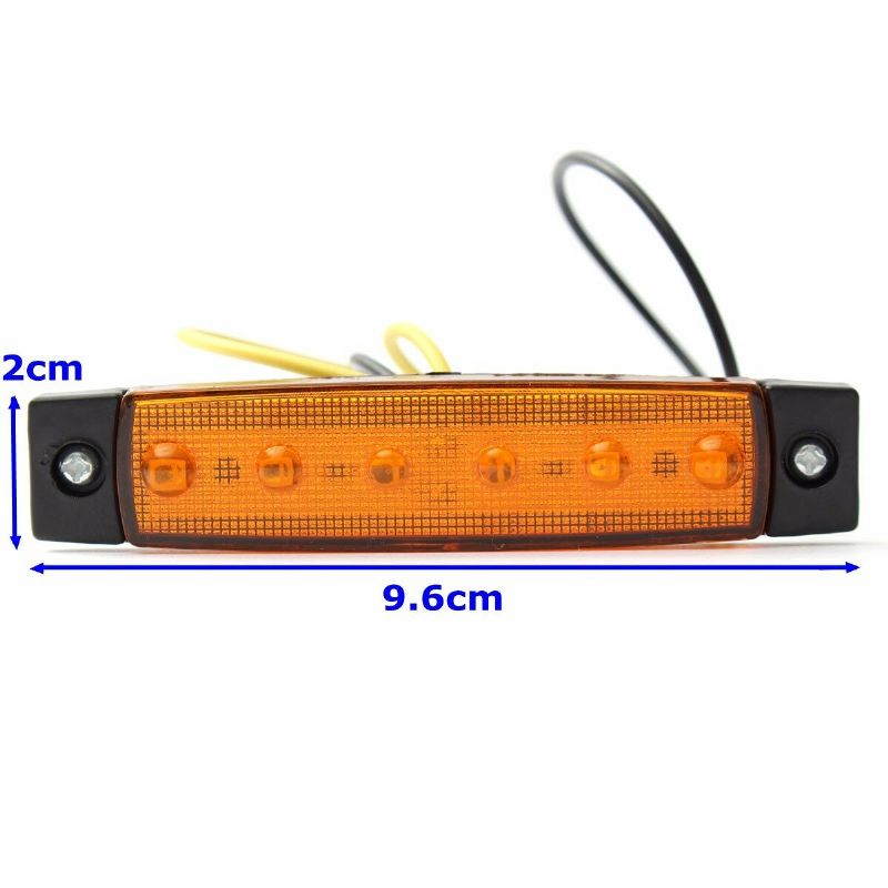 12v/24v Smd 6 Led Forside Markeringsindikatorlys For Bil Lastebil Tilhenger Lastebilbuss