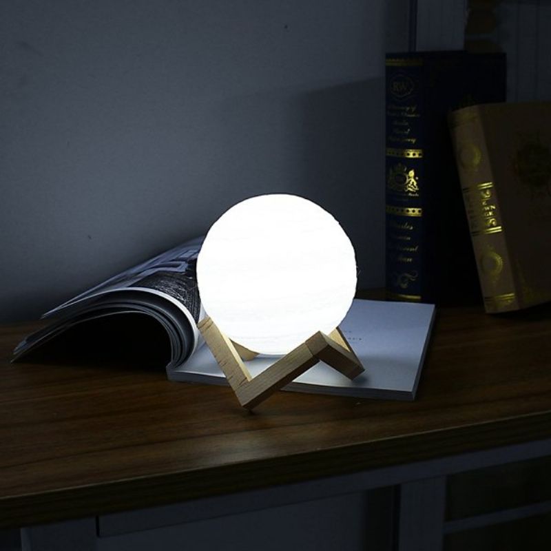 13 cm 3d Jupiter Lampe Usb Oppladbar Touch Sensor Fargeskiftende Led Nattlys Gave Dc5v