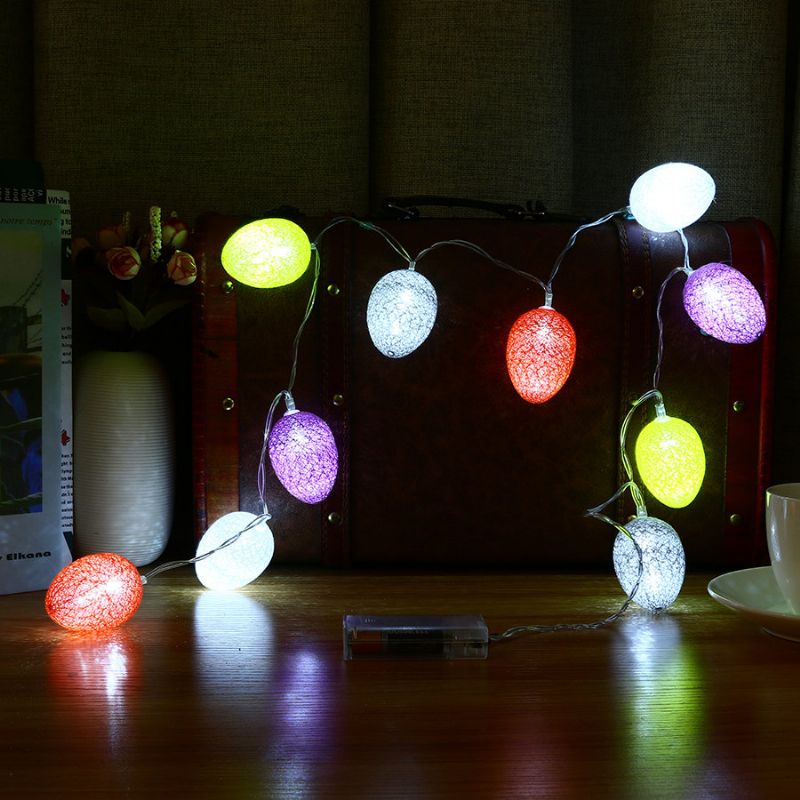 1.8m 10 Led-bomull Påskeegg-strenglys Led Fairy Lights For Festival Christmas Halloween