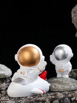 1pc Kreativitet Skulptur Astronaut Spaceman Modell Hjem Resin Håndarbeid Skrivebordsdekorasjon