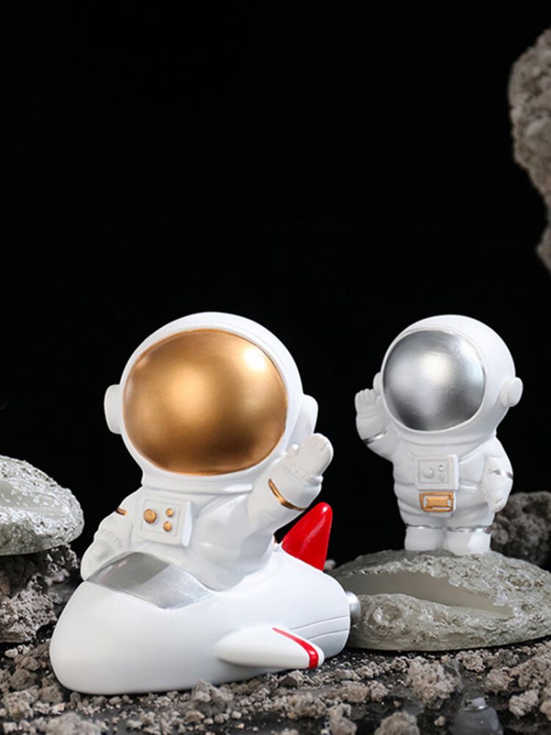 1pc Kreativitet Skulptur Astronaut Spaceman Modell Hjem Resin Håndarbeid Skrivebordsdekorasjon