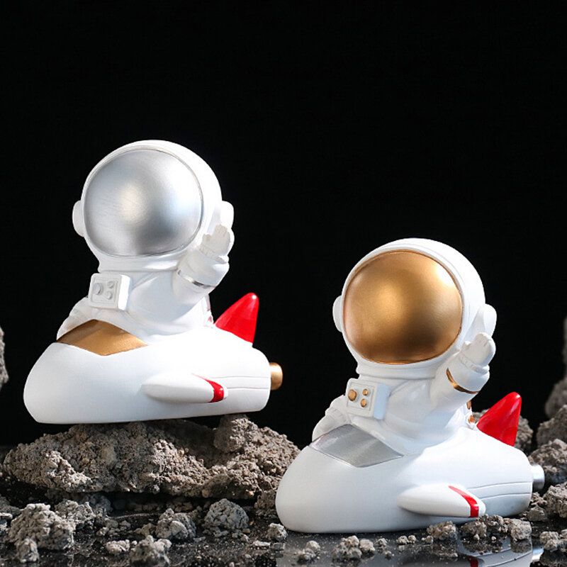 1pc Kreativitet Skulptur Astronaut Spaceman Modell Hjem Resin Håndarbeid Skrivebordsdekorasjon