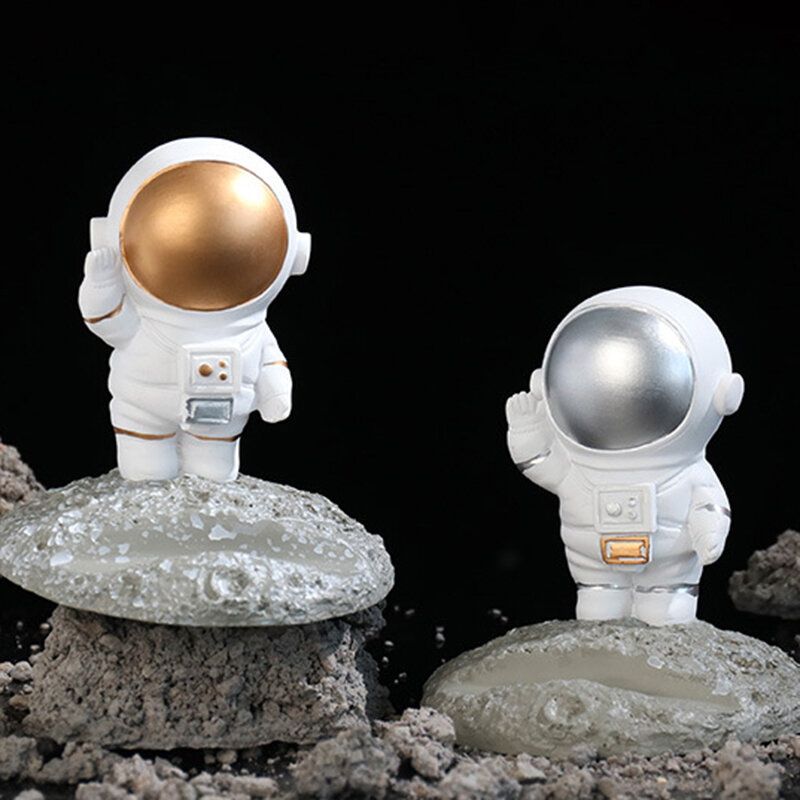 1pc Kreativitet Skulptur Astronaut Spaceman Modell Hjem Resin Håndarbeid Skrivebordsdekorasjon