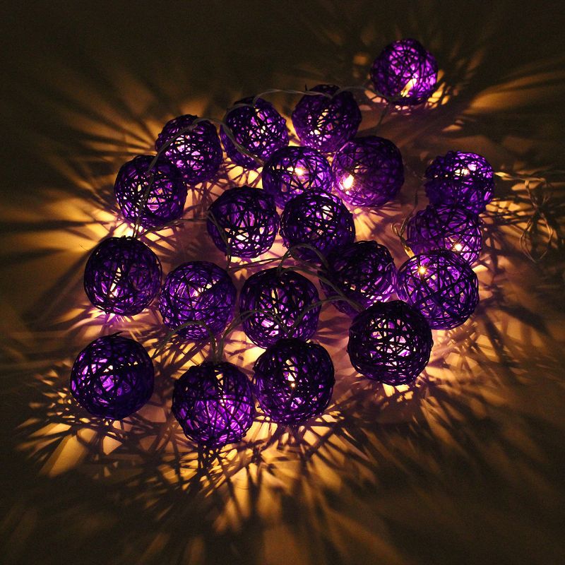 20 Led Rattan Ball String Lys Sett Hjem Hage Fairy Fargerik Lampe Bryllupsfest Dekor