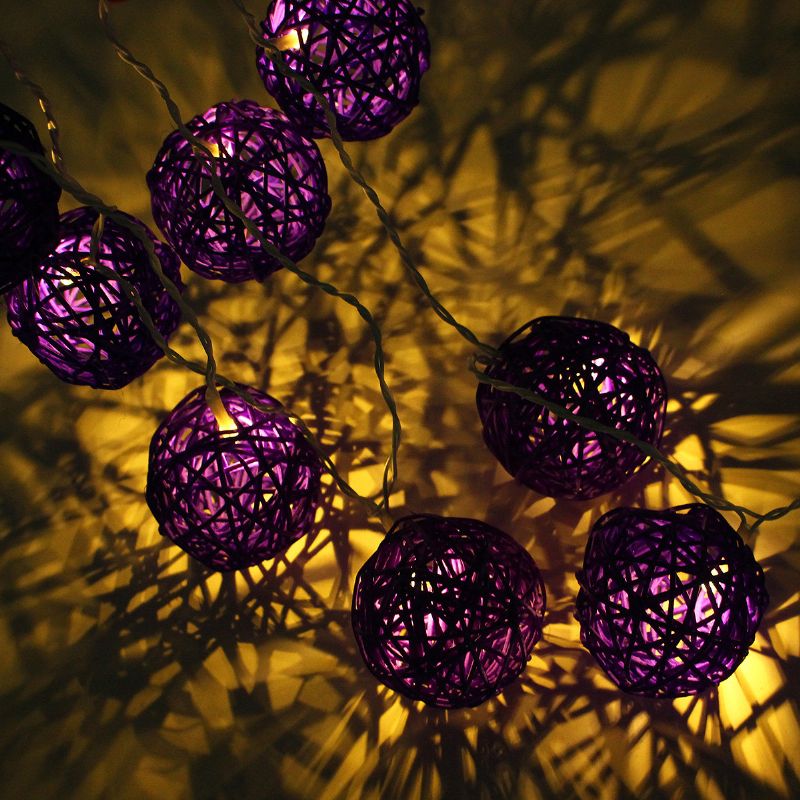 20 Led Rattan Ball String Lys Sett Hjem Hage Fairy Fargerik Lampe Bryllupsfest Dekor