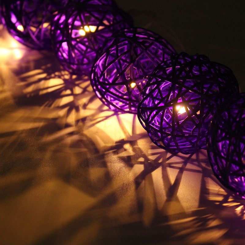 20 Led Rattan Ball String Lys Sett Hjem Hage Fairy Fargerik Lampe Bryllupsfest Dekor