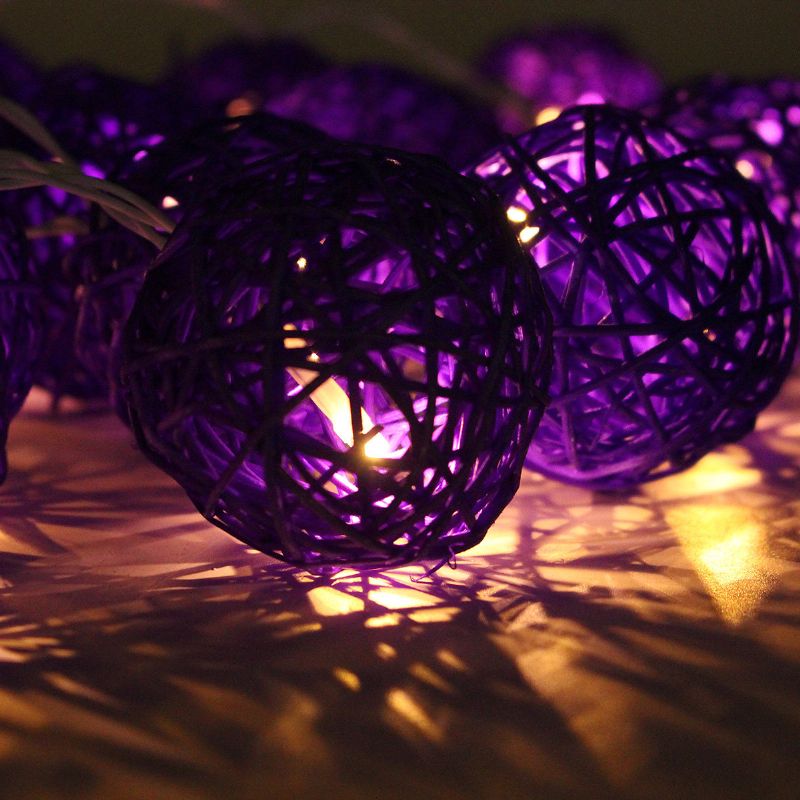 20 Led Rattan Ball String Lys Sett Hjem Hage Fairy Fargerik Lampe Bryllupsfest Dekor